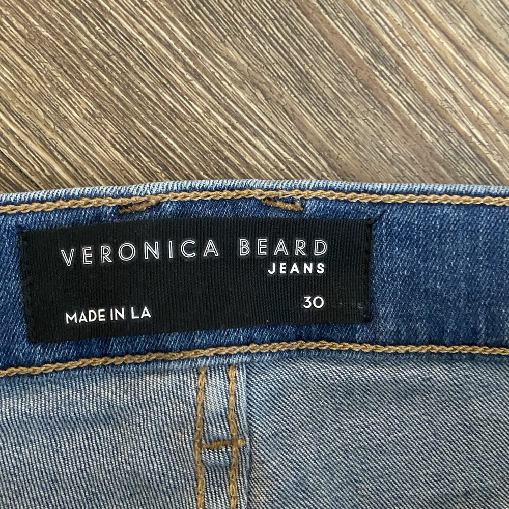 Veronica Beard Medium Wash High Rise Exaggerated Flare Sheridan Jeans Size 30 - Picture 5 of 8